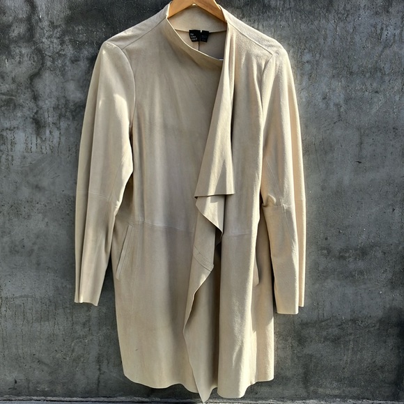 Suede Eileen Fisher Long Jacket/Topper size XL - Picture 4 of 14